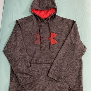 Under Armour Men's Gray Hoodie with Red Accents